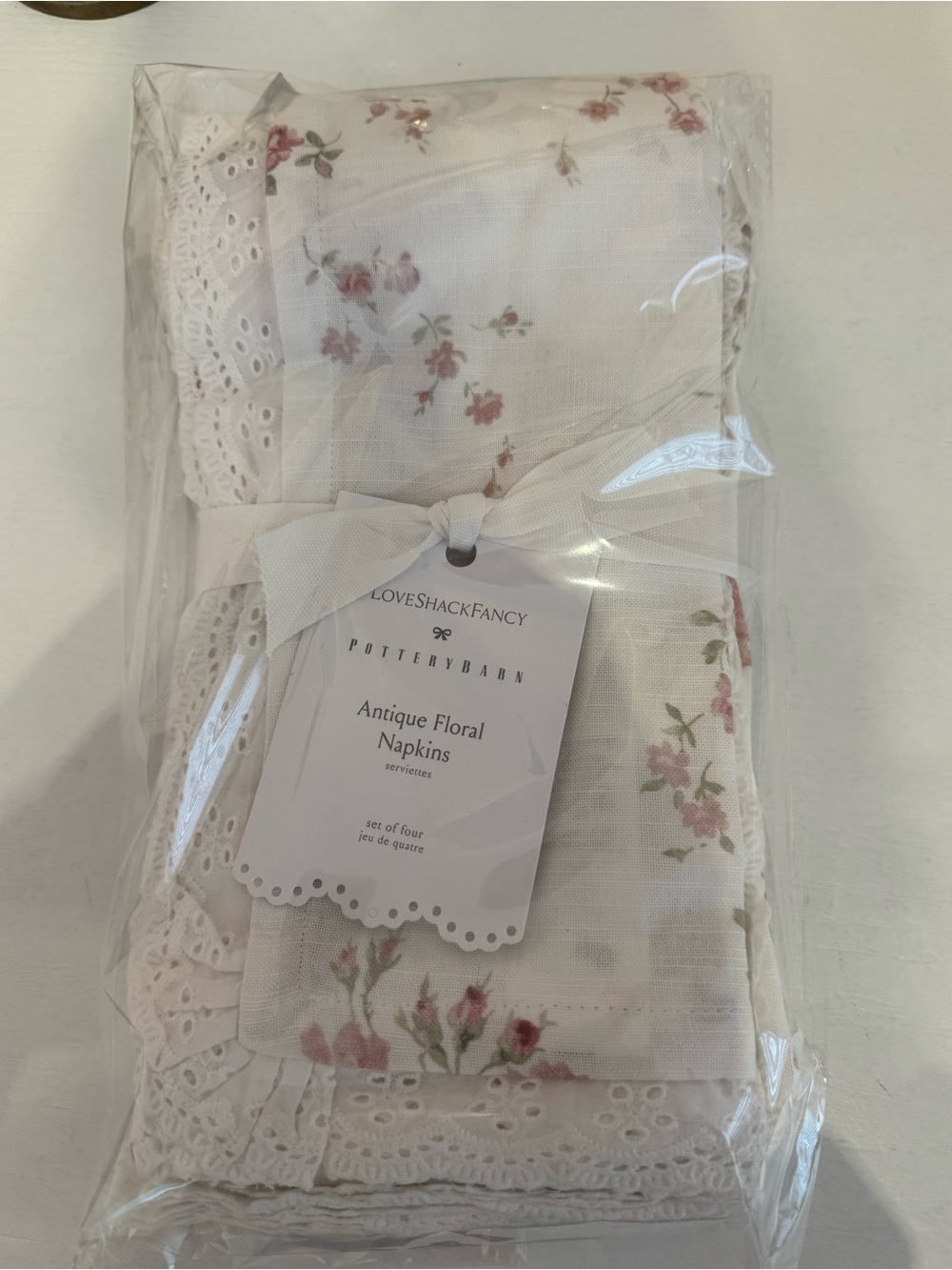 Pottery Barn x LoveShackFancy Antique Floral Napkins Set of 4 NWT